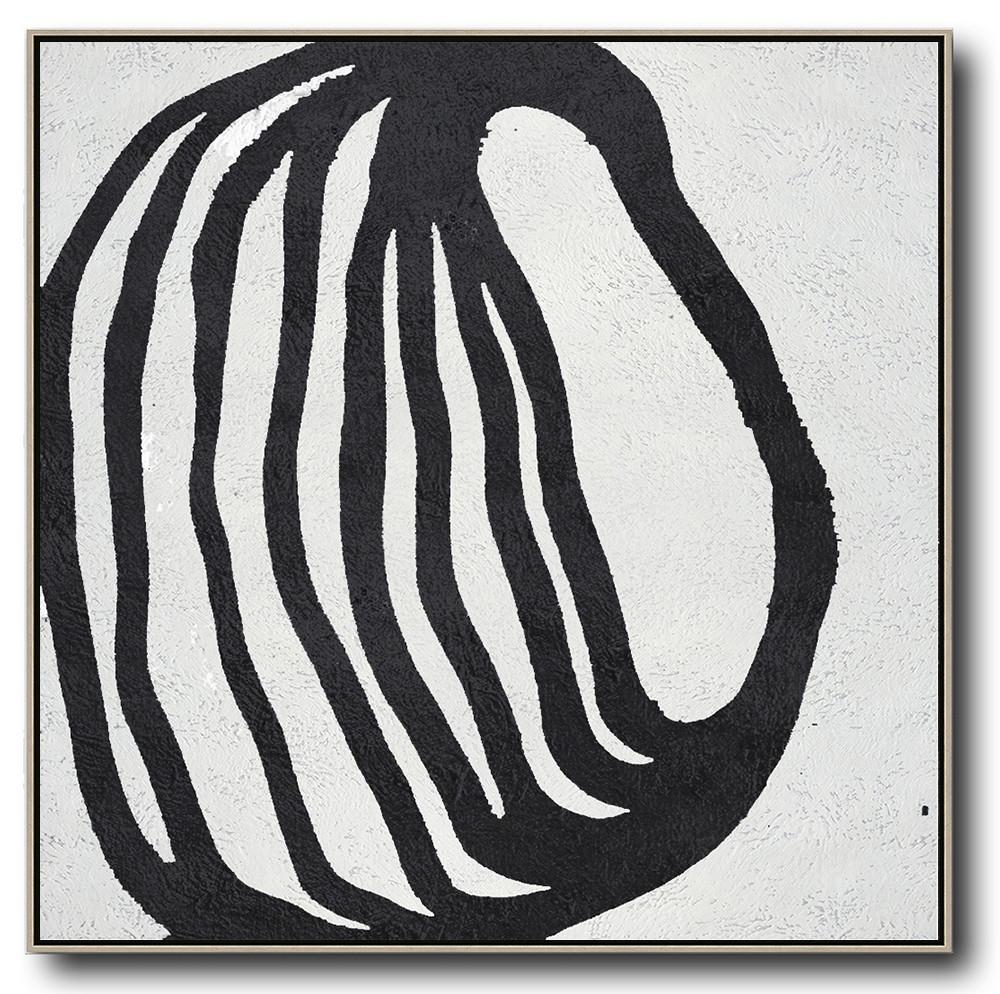 Minimal Black and White Painting #MN61A - Click Image to Close
